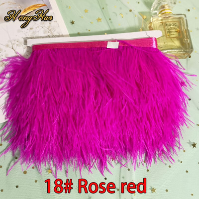 1 metras 8-10cm Daugiaspalvis Tikras stručio plunksnas Apdailos Juostelė Balta Strutis suknelė Drabužių dekoravimui Siuvimo plunksnos Amatai