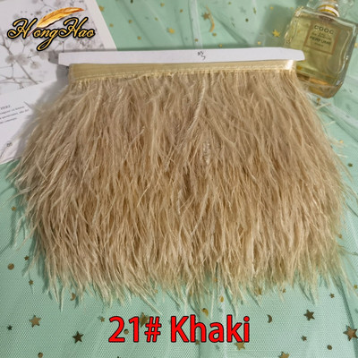 1 metras 8-10cm Daugiaspalvis Tikras stručio plunksnas Apdailos Juostelė Balta Strutis suknelė Drabužių dekoravimui Siuvimo plunksnos Amatai