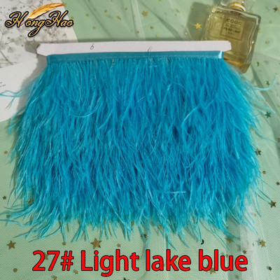 1 metras 8-10cm Daugiaspalvis Tikras stručio plunksnas Apdailos Juostelė Balta Strutis suknelė Drabužių dekoravimui Siuvimo plunksnos Amatai