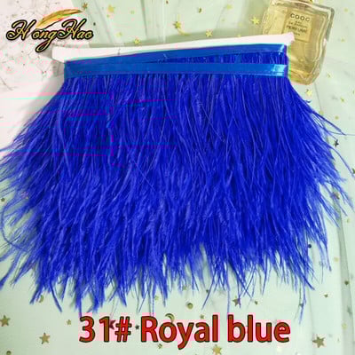 1 metras 8-10cm Daugiaspalvis Tikras stručio plunksnas Apdailos Juostelė Balta Strutis suknelė Drabužių dekoravimui Siuvimo plunksnos Amatai