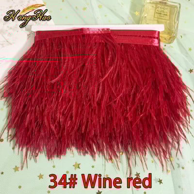 1 metras 8-10cm Daugiaspalvis Tikras stručio plunksnas Apdailos Juostelė Balta Strutis suknelė Drabužių dekoravimui Siuvimo plunksnos Amatai