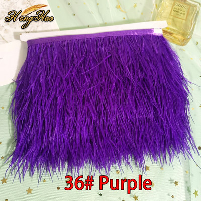 1 metras 8-10cm Daugiaspalvis Tikras stručio plunksnas Apdailos Juostelė Balta Strutis suknelė Drabužių dekoravimui Siuvimo plunksnos Amatai