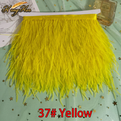 1 metras 8-10cm Daugiaspalvis Tikras stručio plunksnas Apdailos Juostelė Balta Strutis suknelė Drabužių dekoravimui Siuvimo plunksnos Amatai