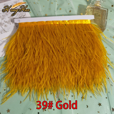 1 metras 8-10cm Daugiaspalvis Tikras stručio plunksnas Apdailos Juostelė Balta Strutis suknelė Drabužių dekoravimui Siuvimo plunksnos Amatai