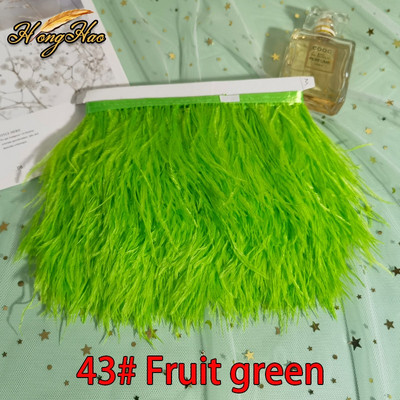 1 metras 8-10cm Daugiaspalvis Tikras stručio plunksnas Apdailos Juostelė Balta Strutis suknelė Drabužių dekoravimui Siuvimo plunksnos Amatai