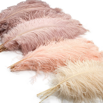 10Pcs/Lot Natural Leather Pink Ostrich Feathers for Crafts Wedding Party Decoration Ostrich Table Centerpieces Plumas Decor