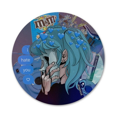 58 mm Sally näomängu ikoonid nööpnõelad märgi kaunistus prossid Metallist märgid seljakoti kaunistamiseks