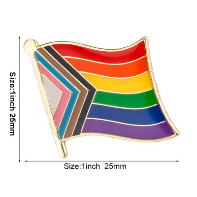 10 bucăți o mulțime intersex-inclusive Progress Pride drapel rever insignă steagul broșă ace insigne