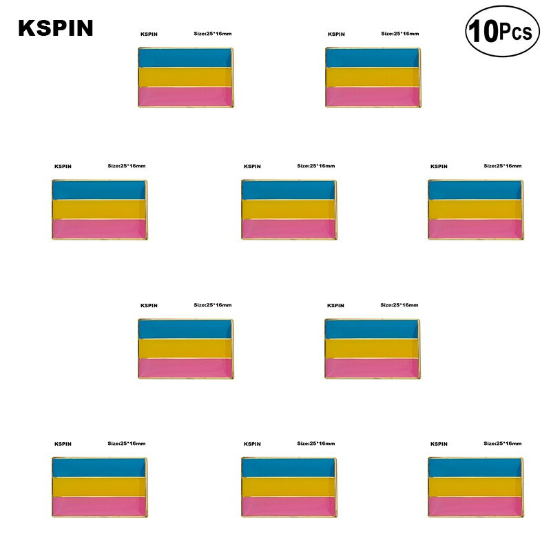 10 bucăți o mulțime intersex-inclusive Progress Pride drapel rever insignă steagul broșă ace insigne