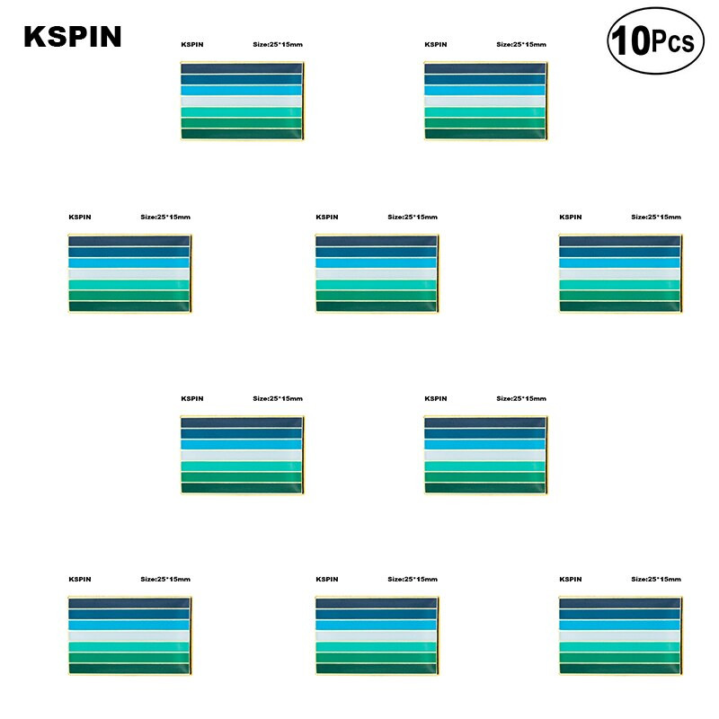 10 bucăți o mulțime intersex-inclusive Progress Pride drapel rever insignă steagul broșă ace insigne