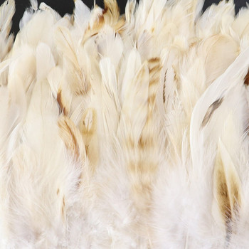 1 метър естествени бели пилешки пера, украсени с ресни, 10-15 см панделка от пера на петел за декорация на облекло за фестивал и парти