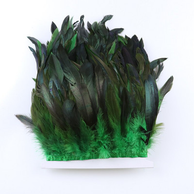 1 méteres természetes fehér csirketollas szegély 10-15 cm-es kakastoll szalag ünnepi és parti ruházati dekorációhoz