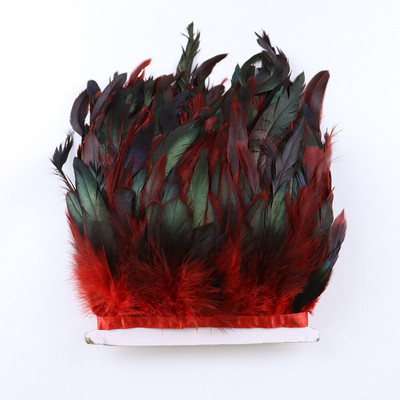 1 méteres természetes fehér csirketollas szegély 10-15 cm-es kakastoll szalag ünnepi és parti ruházati dekorációhoz