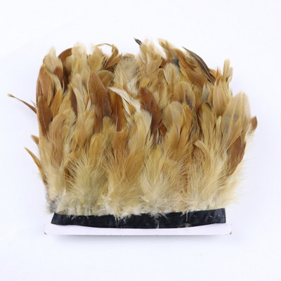 1 méteres természetes fehér csirketollas szegély 10-15 cm-es kakastoll szalag ünnepi és parti ruházati dekorációhoz