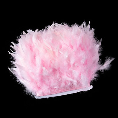 Panglică cu pene naturale de curcan, 10-15 cm, franjuri cu pene albe, pentru decorarea rochiei de mireasă, accesorii de cusut Plumas