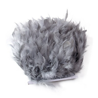 Panglică cu pene naturale de curcan, 10-15 cm, franjuri cu pene albe, pentru decorarea rochiei de mireasă, accesorii de cusut Plumas