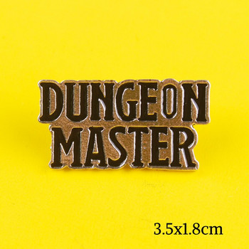 Значка с щифтове Dungeon And Dragons D20 DnD Брошки за игра с 20-странични зарове и значки с игли Ролева игра Игра със зарове Декор на чанта за дрехи с ревер