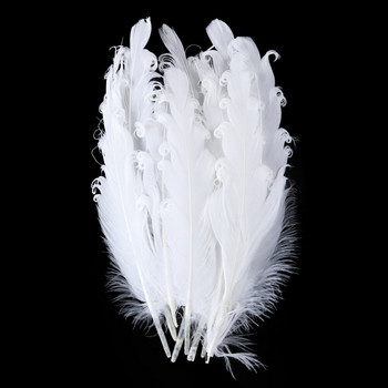 Естествени бели пера за занаяти Сватбени тържества Декорация на дома Щраусови гъски пера Ловци на сънища Аксесоари на едро