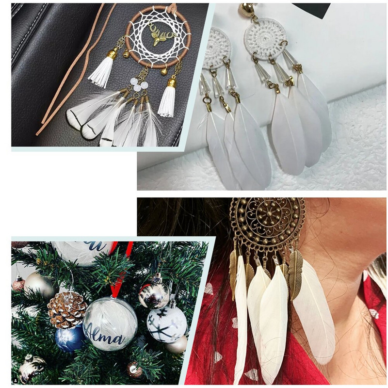 Természetes fehér tollak kézművesekhez Esküvő Lakásdekoráció Strucc liba tollak Álomfogók Kiegészítők nagykereskedés