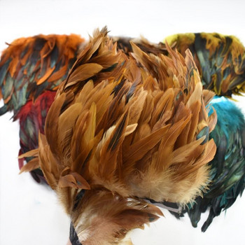1μέτρο φυσικό φτερό κόκορα στολισμένο κρόσσι για craft plumas 13-18cm μαύρα φτερά κορδέλα DIY Ράψιμο ρούχων Διακοσμητικά πάρτι
