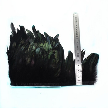 1 метър естествени пера от петел, подстригване на ресни за занаятчийски пера, 13-18 см черни пера, панделка Направи си сам, шиене на облекло, парти декорации
