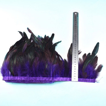1μέτρο φυσικό φτερό κόκορα στολισμένο κρόσσι για craft plumas 13-18cm μαύρα φτερά κορδέλα DIY Ράψιμο ρούχων Διακοσμητικά πάρτι