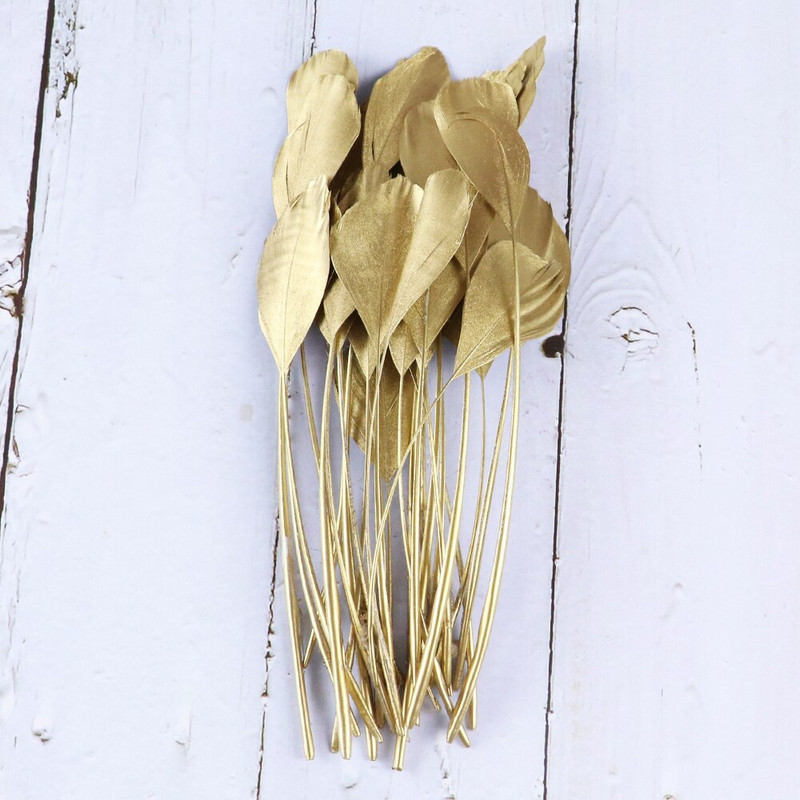10 tk kuldset hanesulge Looduslikud hanesuled isetegemiseks ehteid käsitööna tarvikute valmistamiseks Kaunistussulg käsitööks Mass