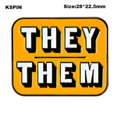 THEY THEM Pronoun Pin Lapel Pins Badge Brooch Badges on Backpack Pin Brooch