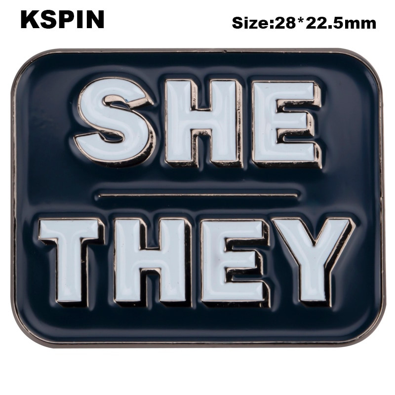 THEY THEM Pronoun Pin Lapel Pins Badge Brooch Badges on Backpack Pin Brooch