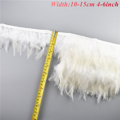 1 metras baltos juodojo fazano plunksnos drabužiams.