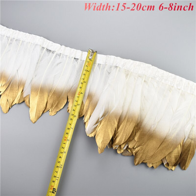 1 metras baltos juodojo fazano plunksnos drabužiams.