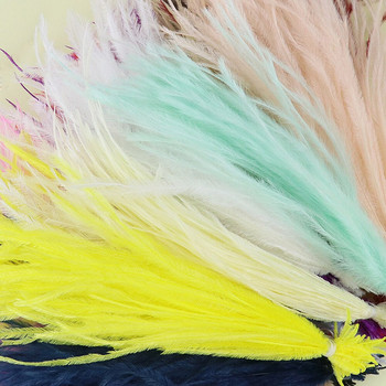 1 δέσμη φτερά στρουθοκαμήλου με νήμα βαμμένα πολύχρωμα 10-15/15-18 εκ. χνουδωτά λοφία για διακόσμηση τσάντας ρούχων Χειροτεχνία ραπτικής