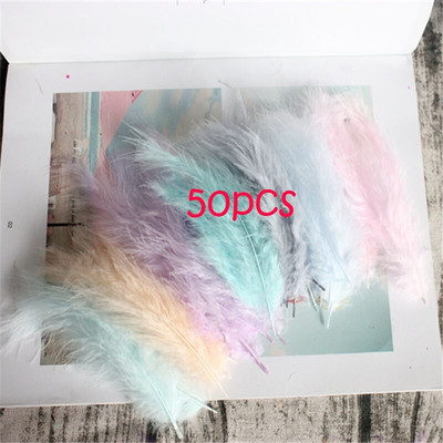 Pene naturale de curcan Pene 4-6 inch10-15cm Pene de marabu de pui multicolore DIY Artizanat Bijuterii de nunta Decorare 50 buc