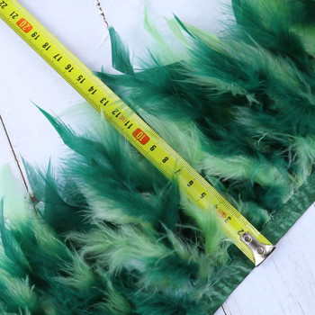 1 μέτρο Βαμμένο πράσινο φτερό γαλοπούλας Διακοσμητικό κρόσσι 4-6 ιντσών Chandelle Plumas Fluffy for Crafts Διακόσμηση νυφικού με κεντήματα