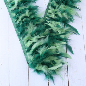 1 метър боядисани в зелено пуешко перце ресни 4-6 инча Chandelle Plumas Fluffy за занаяти ръкоделие Декорация на сватбена рокля