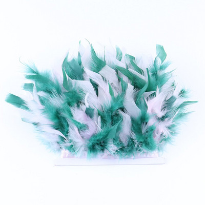 1 метър боядисани в зелено пуешко перце ресни 4-6 инча Chandelle Plumas Fluffy за занаяти ръкоделие Декорация на сватбена рокля