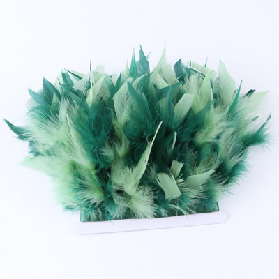 1 метър боядисани в зелено пуешко перце ресни 4-6 инча Chandelle Plumas Fluffy за занаяти ръкоделие Декорация на сватбена рокля