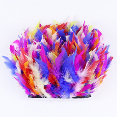 1 метър боядисани в зелено пуешко перце ресни 4-6 инча Chandelle Plumas Fluffy за занаяти ръкоделие Декорация на сватбена рокля