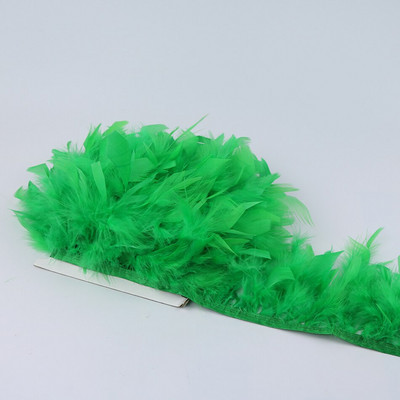 1 метър боядисани в зелено пуешко перце ресни 4-6 инча Chandelle Plumas Fluffy за занаяти ръкоделие Декорация на сватбена рокля