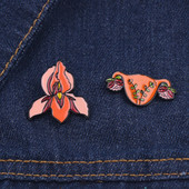 Feminism înflorire uter floare email broșă ace insignă rever ace metal aliaj bijuterii de modă accesorii cadouri