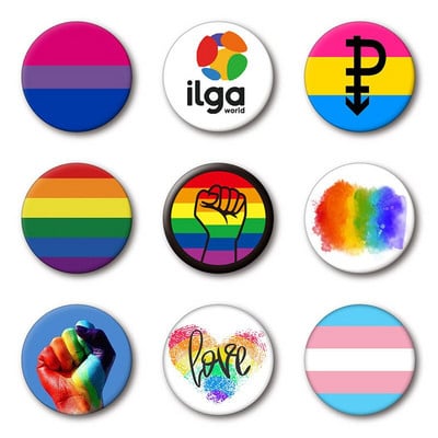 Υπερηφάνεια Rainbow  Pins Σημαία Υποστήριξη κονκάρδας λευκοσιδήρου  λεσβιών αμφιφυλόφιλων τρανσέξουαλ Εικονίδια καρφίτσας Αξεσουάρ κοσμημάτων καρφίτσας