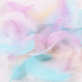 100 бр. 4-8 см малки плаващи цветни пера от лебедово перо Естествени гъши пера за изработка на сватбени бижута Перки за декорация на дома