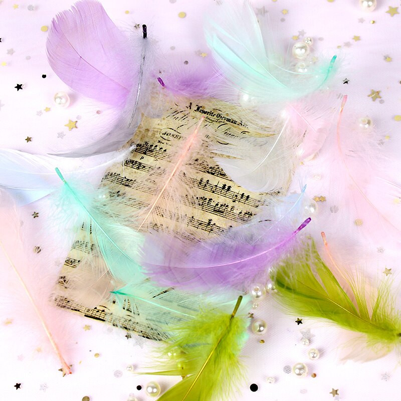 100 buc 4-8 cm plutitoare mici, colorate, pene de lebădă, pene naturale de gâscă, pentru artizanat, bijuterii de nuntă, pentru decorarea casei, penne