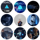 Detroit Become Human Android RK800 Connor Kara icoane ace insignă decorare broșe insigne metalice pentru decorarea rucsacului 58mm