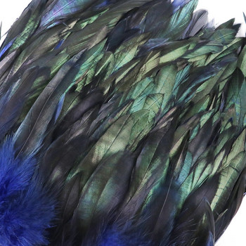 1 метър бял косъм на петел Естествени пера, украсени ресни, 13-18 см панделка за шиене на облекло, парти декорации, занаяти Аксесоари