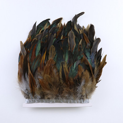 Păr de cocoș negru de 1 metru, franjuri cu pene naturale, panglică de 13-18 cm pentru cusut îmbrăcăminte, decorațiuni pentru petreceri, accesorii de artizanat