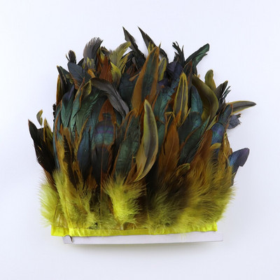 Păr de cocoș negru de 1 metru, franjuri cu pene naturale, panglică de 13-18 cm pentru cusut îmbrăcăminte, decorațiuni pentru petreceri, accesorii de artizanat