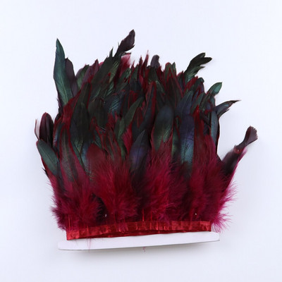 Păr de cocoș negru de 1 metru, franjuri cu pene naturale, panglică de 13-18 cm pentru cusut îmbrăcăminte, decorațiuni pentru petreceri, accesorii de artizanat