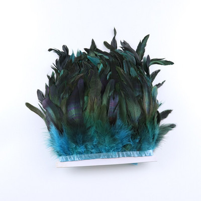 Păr de cocoș negru de 1 metru, franjuri cu pene naturale, panglică de 13-18 cm pentru cusut îmbrăcăminte, decorațiuni pentru petreceri, accesorii de artizanat