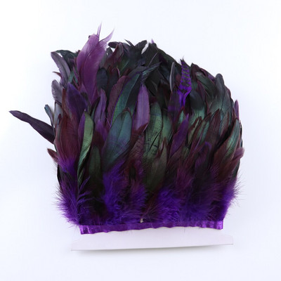 Păr de cocoș negru de 1 metru, franjuri cu pene naturale, panglică de 13-18 cm pentru cusut îmbrăcăminte, decorațiuni pentru petreceri, accesorii de artizanat